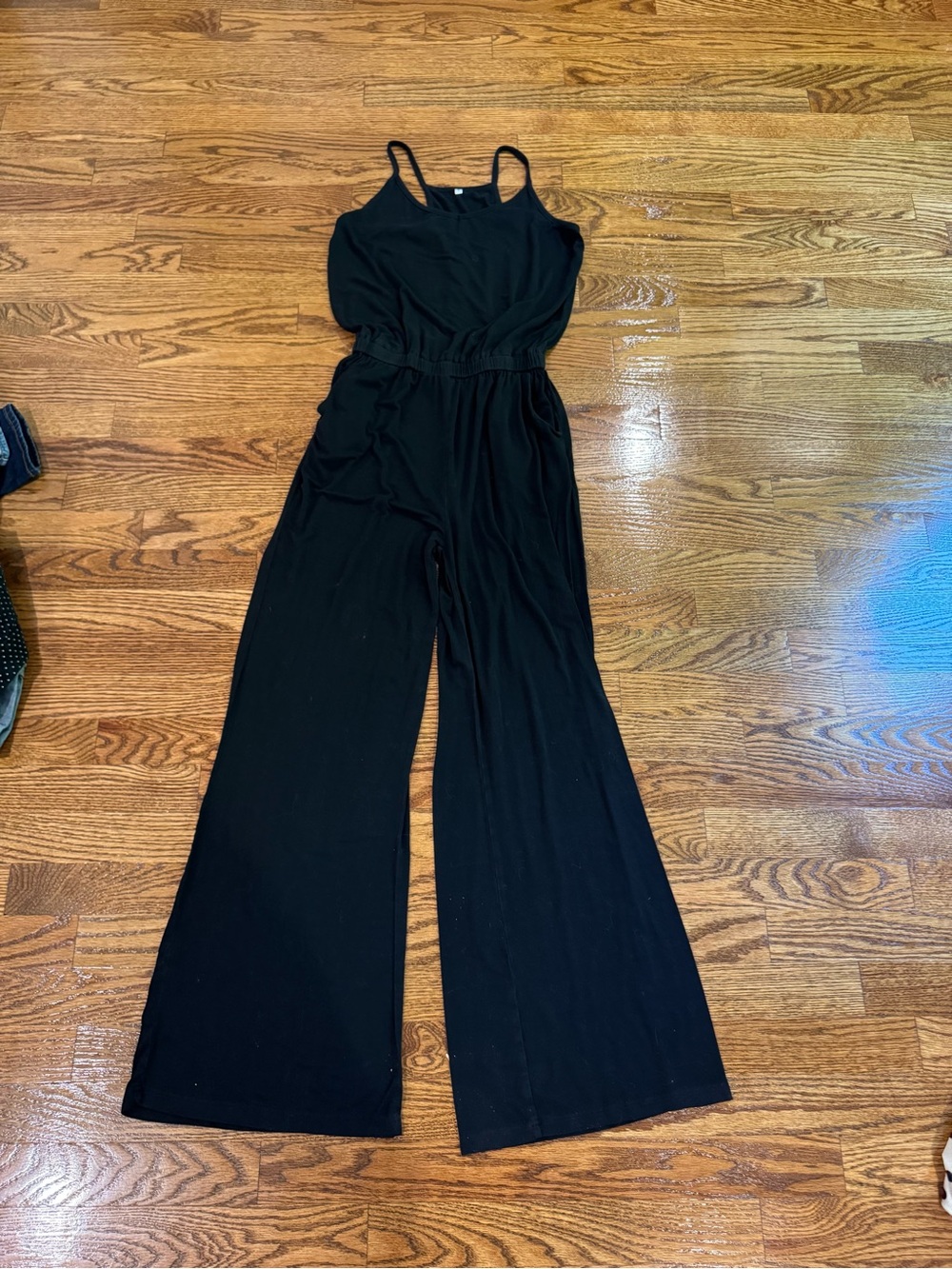 Black Wide-Leg Jumpsuit with Spaghetti Straps size small
